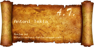 Antoni Tekla névjegykártya